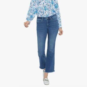 NYDJ Flare Jeans Ankle Raw Hem Lift Tuck Technology Size 4